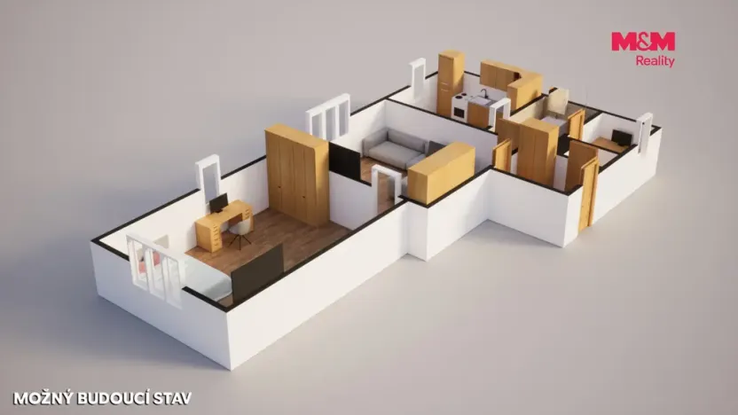 Prodej bytu 3+1, Kostelec nad Labem, Neratovická, 61 m2