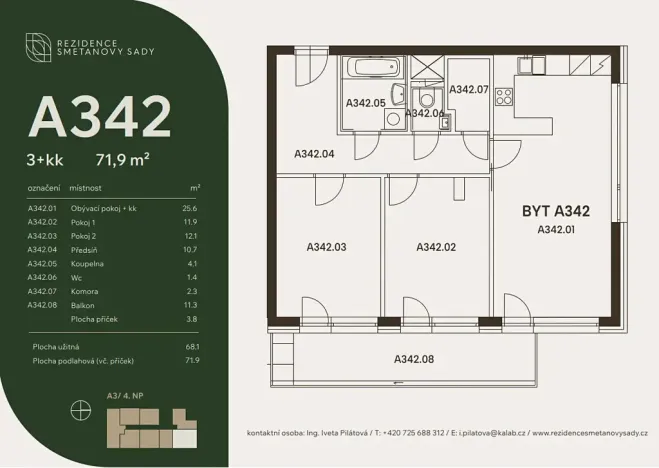 Prodej bytu 3+kk, Vyškov, Sportovní, 68 m2