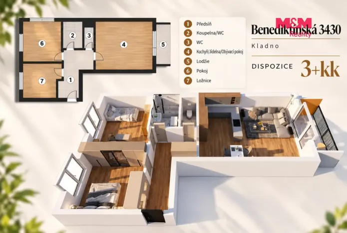 Prodej bytu 3+kk, Kladno, Benediktínská, 77 m2