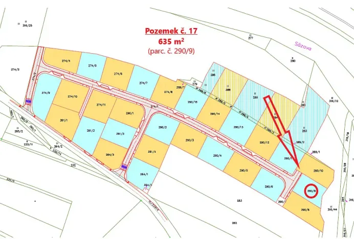 Prodej pozemku, Vlastějovice, 635 m2