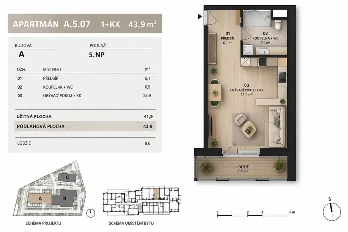 Prodej bytu 1+kk, Mladá Boleslav, Vondřichova, 42 m2