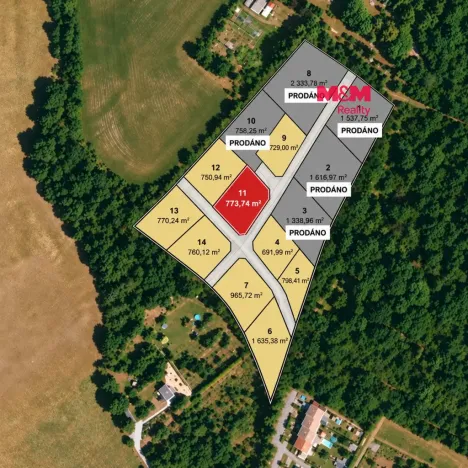 Prodej pozemku pro bydlení, Líšťany, 774 m2