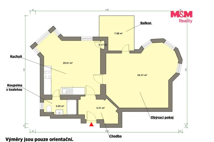 Pronájem bytu 2+kk, Mariánské Lázně - Úšovice, Anglická, 53 m2