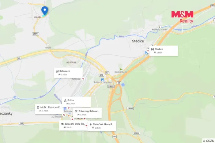 Prodej pozemku pro bydlení, Řehlovice - Habří, 3215 m2