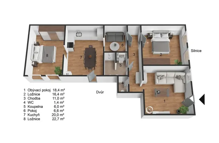Prodej bytu 3+1, Teplice, U Hadích lázní, 105 m2
