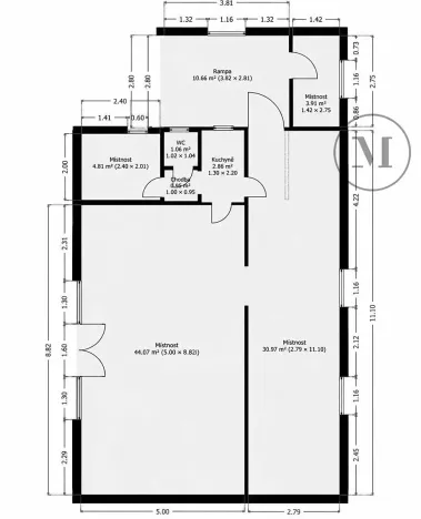 Prodej obchodního prostoru, Bošice, 99 m2