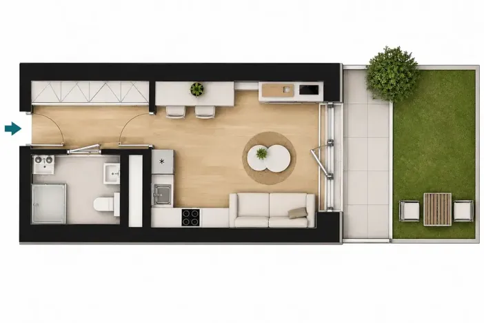 Pronájem bytu 1+kk, Lázně Bělohrad, Jínova, 25 m2
