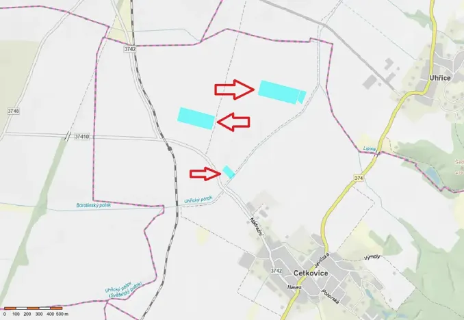 Prodej pole, Cetkovice, 89487 m2