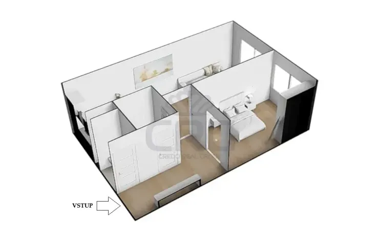 Prodej bytu 2+kk, Libčice nad Vltavou, Pod Saharou, 45 m2