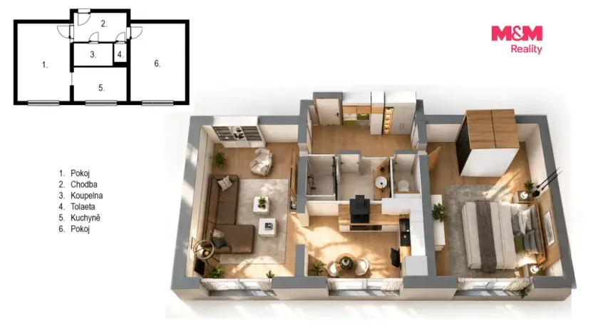 Prodej bytu 2+1, Praha - Malešice, Počernická, 51 m2