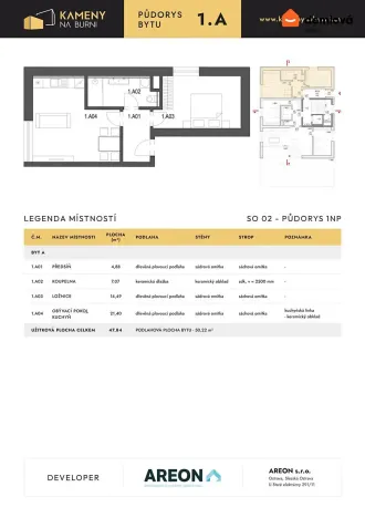 Pronájem bytu 2+kk, Ostrava, Na Burni, 47 m2