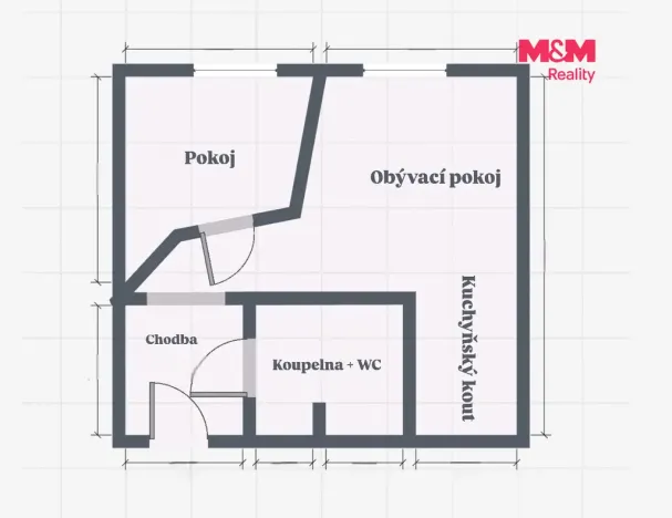 Pronájem bytu 2+kk, Most, Lidická, 33 m2