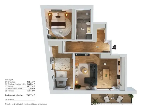 Prodej bytu 3+kk, Praha - Modřany, Vzpoury, 79 m2