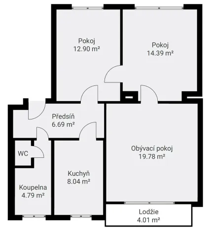 Prodej bytu 3+1, Klatovy, U Pazderny, 68 m2