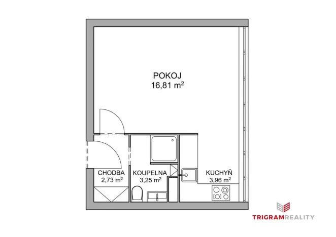 Prodej bytu 1+kk, Hradec Králové - Slezské Předměstí, Severní, 28 m2