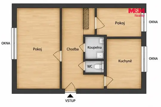 Prodej bytu 2+1, Jablonec nad Nisou - Mšeno nad Nisou, Mozartova, 56 m2