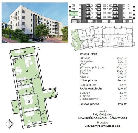 Prodej bytu 3+kk, Hustopeče, Alejní, 97 m2
