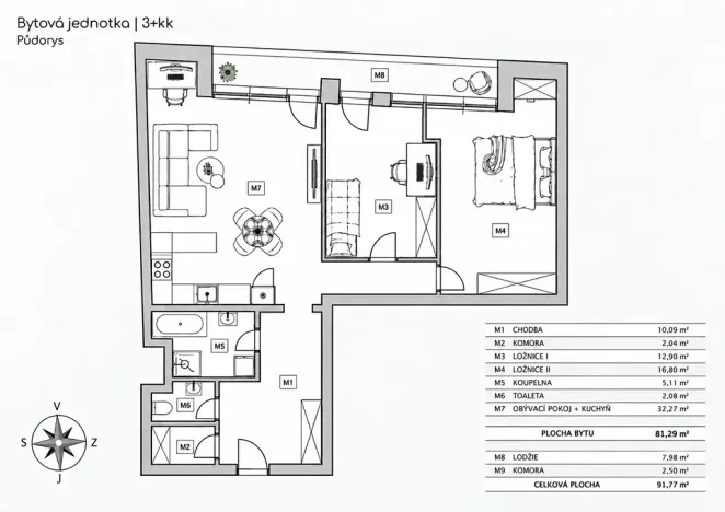 Prodej bytu 3+kk, Praha - Stodůlky, Petržílkova, 92 m2