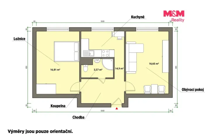 Pronájem bytu 2+1, Františkovy Lázně, Česká, 53 m2