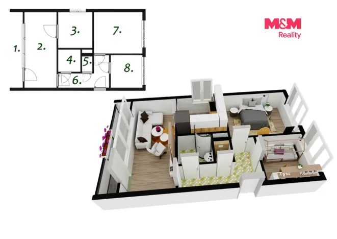 Pronájem bytu 3+1, Lány, U lipky, 74 m2
