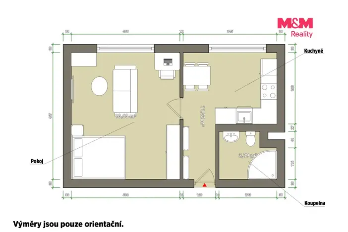 Pronájem bytu 1+1, Mariánské Lázně - Úšovice, Plzeňská, 35 m2