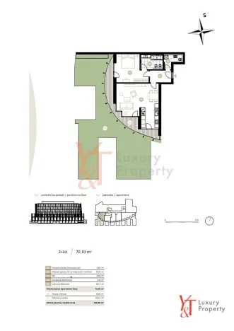 Pronájem bytu 2+kk, Praha - Smíchov, 60 m2