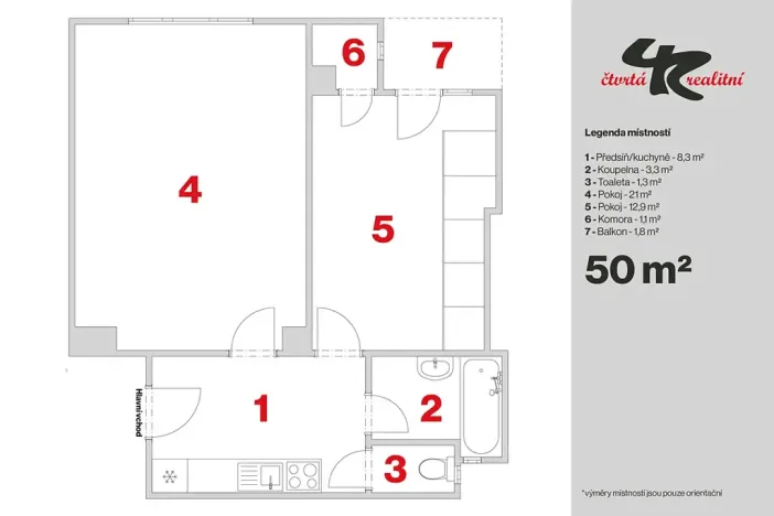 Prodej bytu 2+kk, Praha - Nusle, 5. května, 50 m2