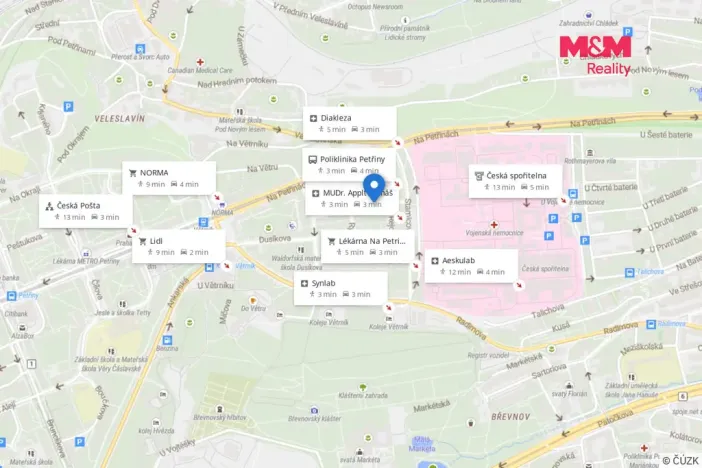 Prodej bytu 3+1, Praha - Břevnov, Brixiho, 66 m2