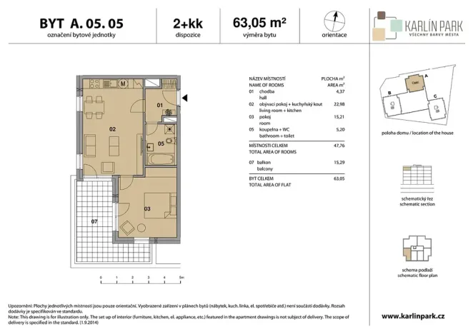 Prodej bytu 2+kk, Praha - Karlín, Nekvasilova, 48 m2