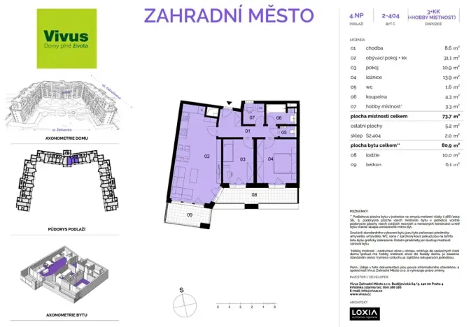 Prodej bytu 3+kk, Praha - Záběhlice, Želivecká, 81 m2