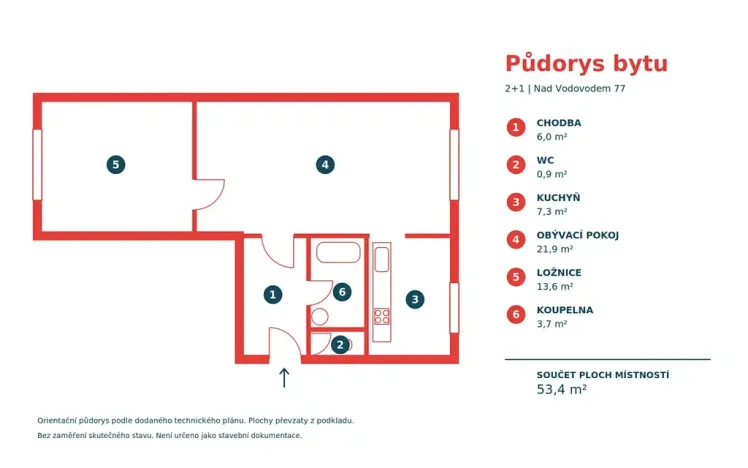 Pronájem bytu 2+1, Praha - Malešice, Nad vodovodem, 53 m2