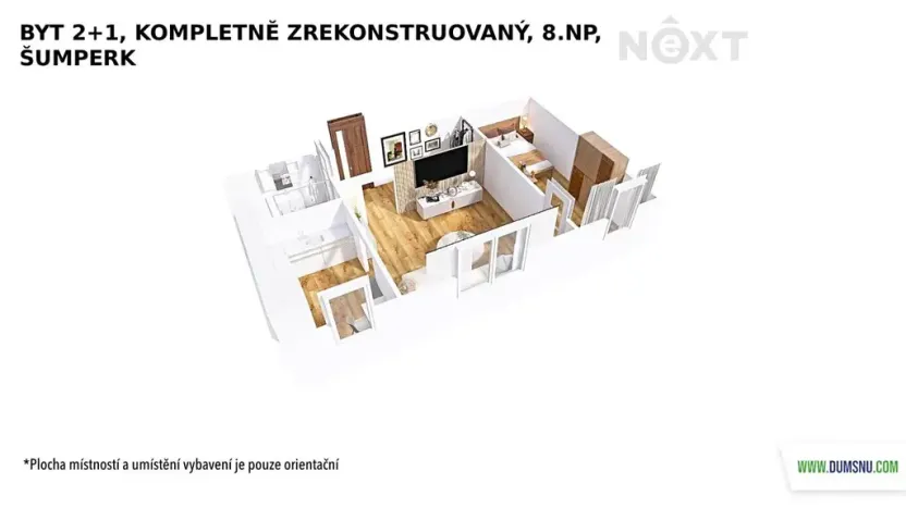 Pronájem bytu 2+1, Šumperk, Jugoslávská, 46 m2