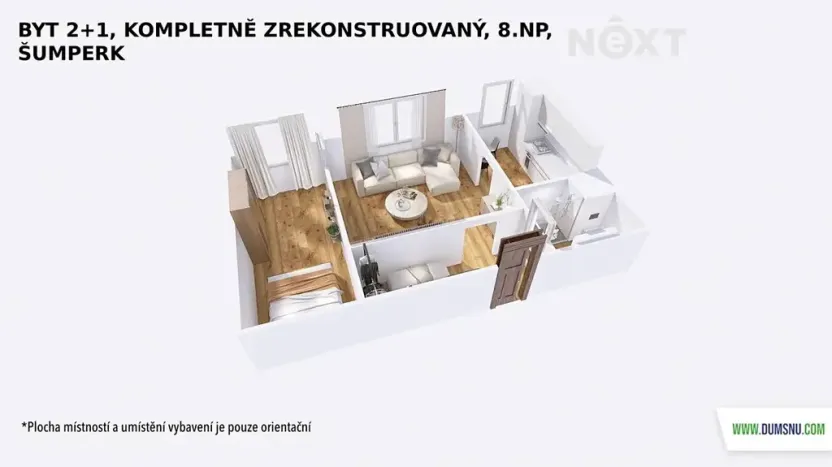 Pronájem bytu 2+1, Šumperk, Jugoslávská, 46 m2
