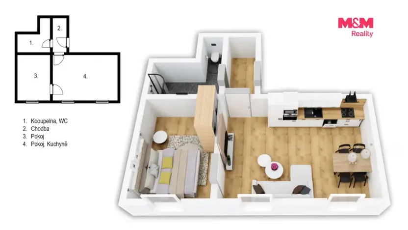 Prodej bytu 2+kk, Jablonec nad Jizerou - Buřany, 46 m2
