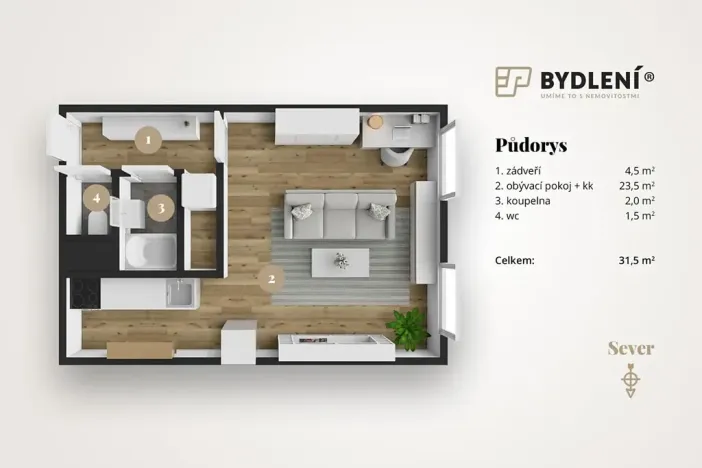 Prodej bytu 1+kk, Teplice, Unčínská, 31 m2