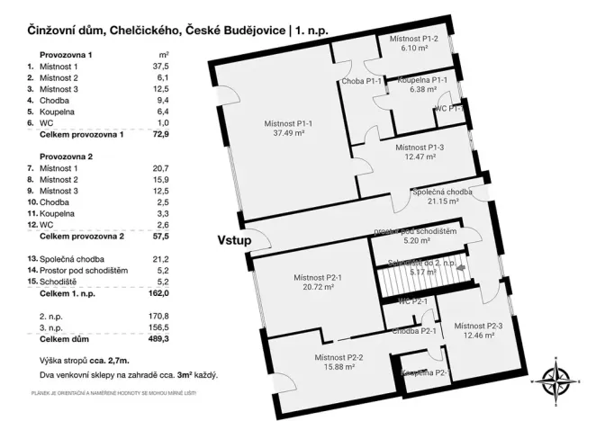 Prodej komerční nemovitosti, České Budějovice, Chelčického, 489 m2