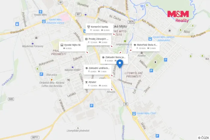Prodej bytu 1+1, Vysoké Mýto - Litomyšlské Předměstí, U Potoka, 38 m2