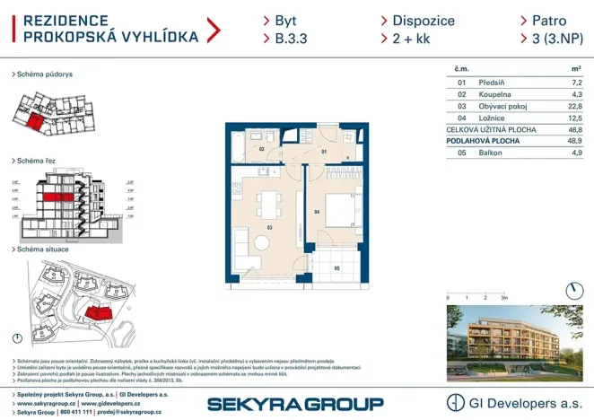 Prodej bytu 2+kk, Praha - Jinonice, Radlická, 47 m2
