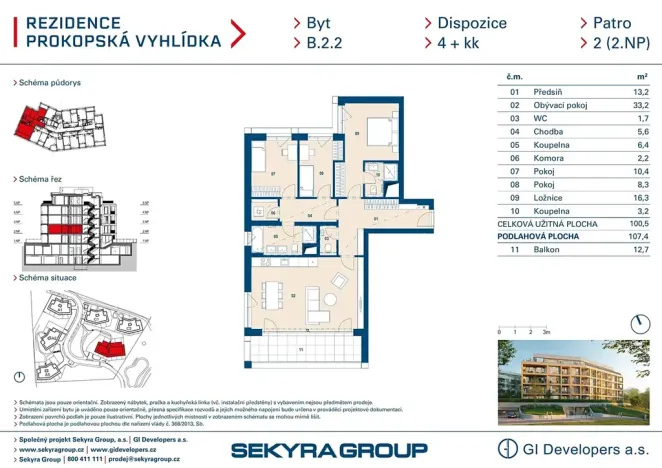 Prodej bytu 4+kk, Praha - Jinonice, Radlická, 101 m2