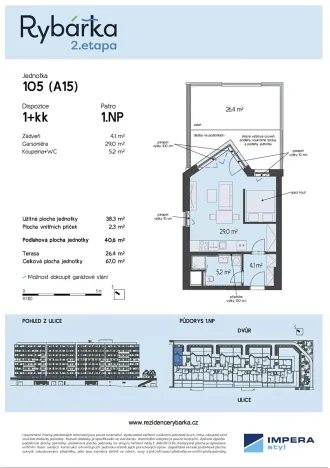 Prodej bytu 1+kk, Brno, Rybářská, 40 m2