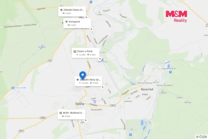 Pronájem bytu 2+1, Dýšina, K Chlumu, 50 m2