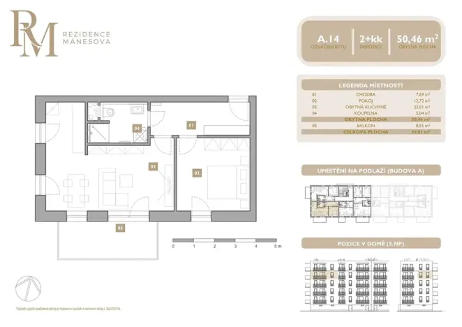 Prodej bytu 2+kk, Lipník nad Bečvou, Mánesova, 50 m2