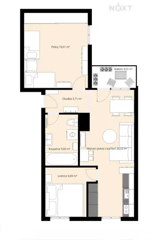 Prodej bytu 3+kk, České Budějovice, Pekárenská, 60 m2