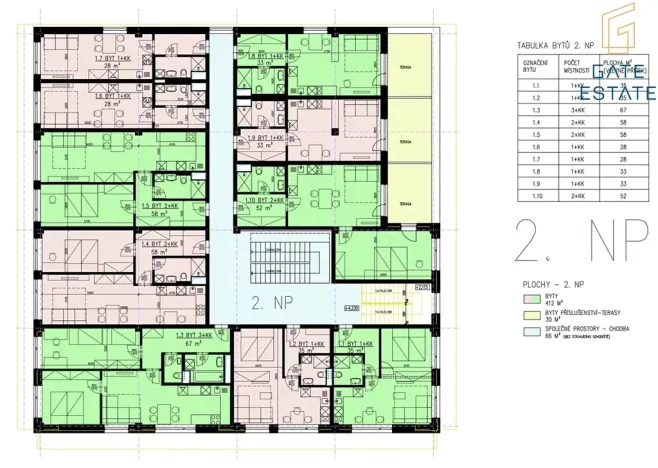 Pronájem bytu 2+kk, Bystřice pod Hostýnem, Sídliště, 58 m2