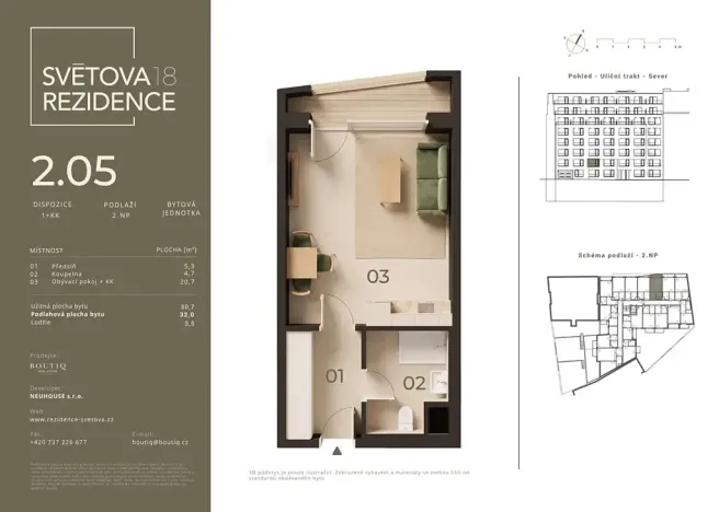 Prodej bytu 1+kk, Praha - Libeň, Světova, 31 m2