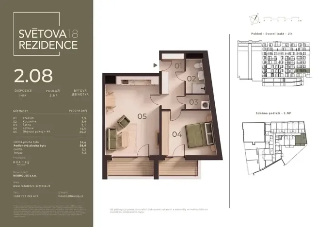 Prodej bytu 2+kk, Praha - Libeň, Světova, 55 m2